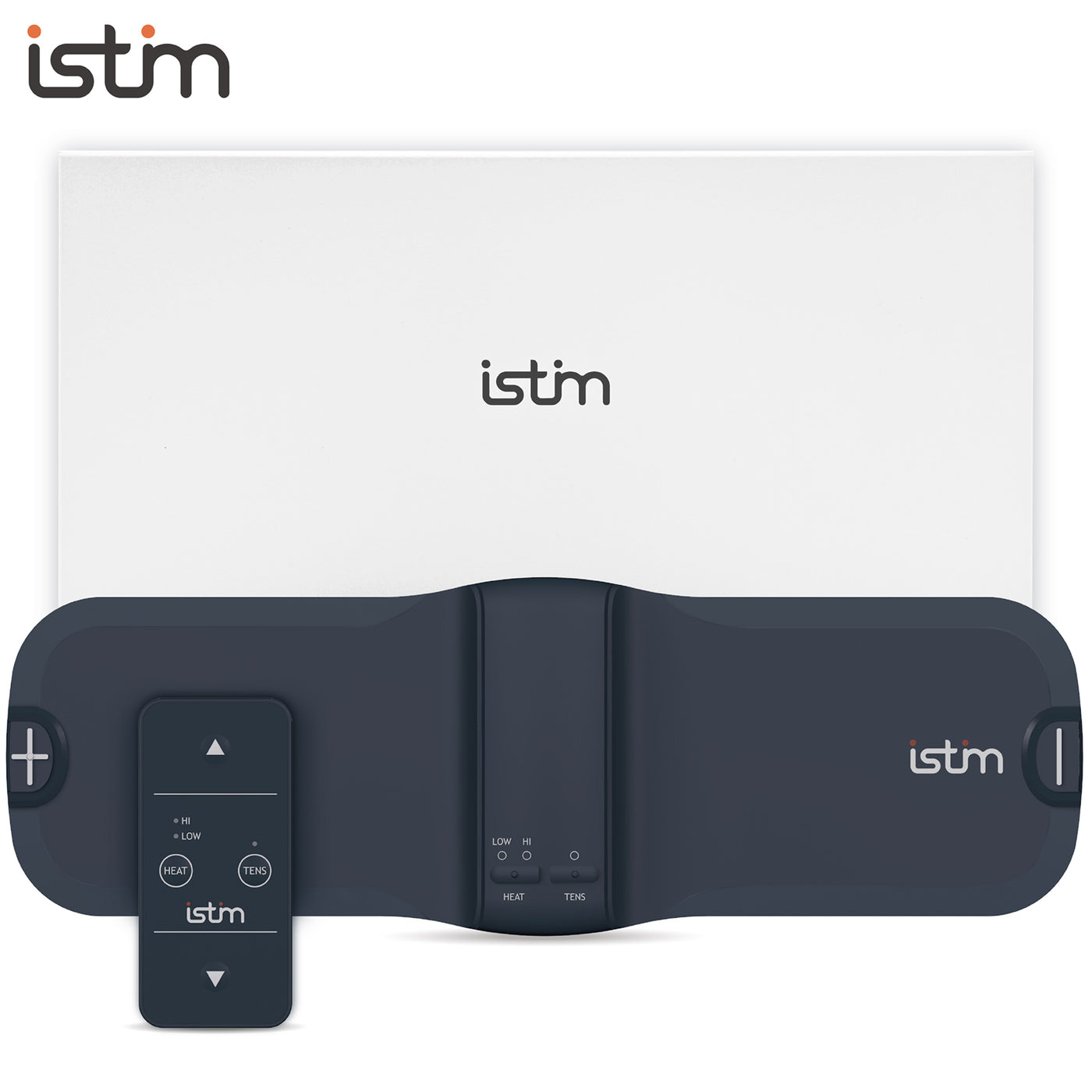 iStim X1 Wireless Heat TENS Unit Muscle Stimulator for Back Pain Relief - Rechargeable Massager with Remote Control,15 Intensity and Japanese Gel Pads