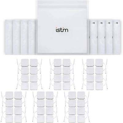 iStim Super Soft 2"x2" TENS Unit Electrodes for TENS Massage EMS - 100% Japanese Gel (2"X2" - 48 Pieces) - iStim