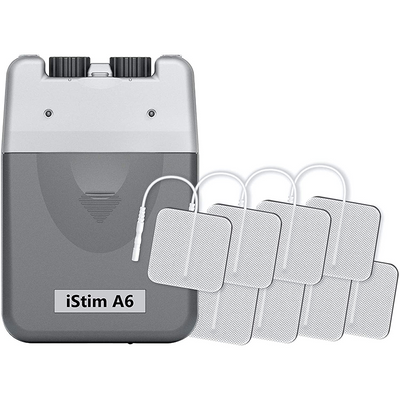 iStim A6 Analog Rechargeable Dual Channel TENS Unit/TENS Device/TENS Machine - for Pain Relief/Pain Control and Management - 3 Modes and Easy to Use (Including Electrode Pads) - iStim