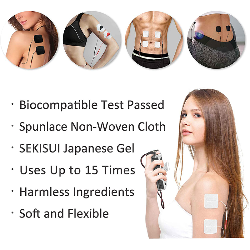 iStim Super Soft 2"x2" TENS Unit Electrodes for TENS Massage EMS - 100% Japanese Gel (2"x2" - 16 pcs(Snap)) - iStim
