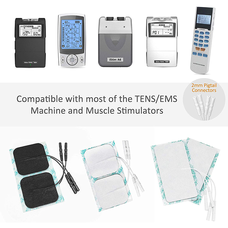 iStim Super Soft 2"x2" TENS Unit Electrodes for TENS Massage EMS unit/muscle stimulator - 100% JAPANESE GEL - 16 pieces reusable Electrode Pads (2"x2"- 16 pieces - BLACK) - iStim