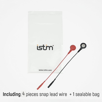 iStim TENS/EMS/IF Snap Lead Wire Adapters/Convert ∅2mm Pin Connector to ∅3.5mm Snap Connector (4 Pieces) - iStim