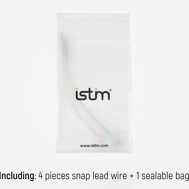 iStim TENS/EMS/IF Snap Lead Wire Adapters/Convert ∅2mm Pin Connector to ∅3.5mm Snap Connector (4 Pieces) - iStim