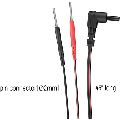 iStim 45" Lead Wires Replacement for TENS/EMS/IF Electrodes Units Pads /∅2mm pin Cable connectors (2 Pieces) - iStim